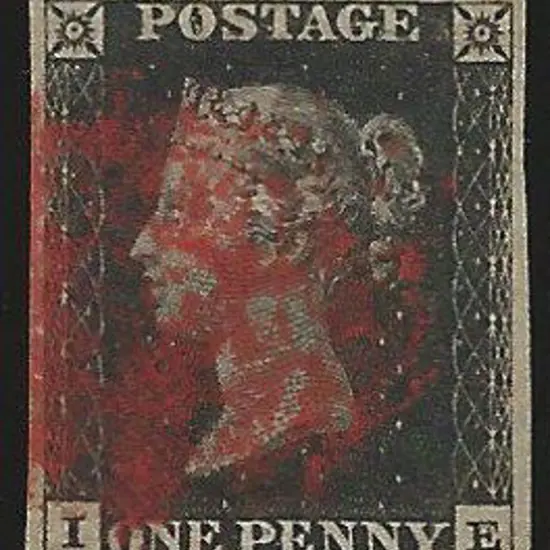 1840 1d black Plate 1b with smudged red Maltese ...