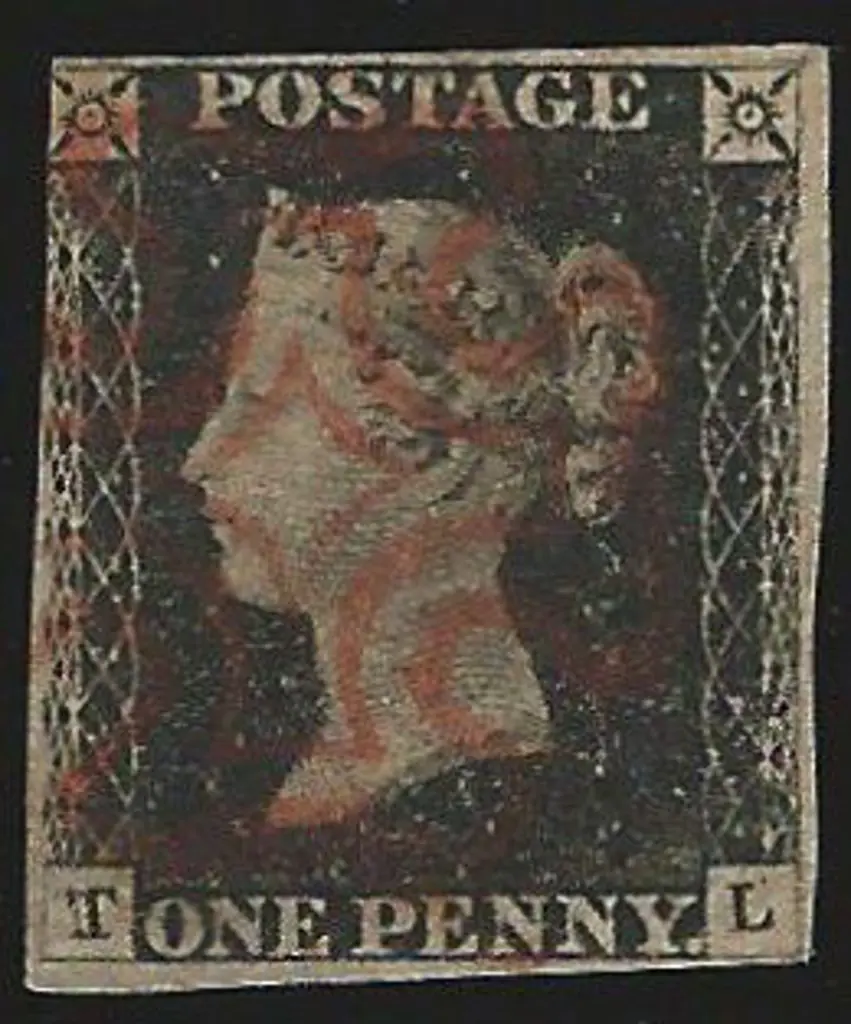 1840 1d black Plate 2 with red Maltese Cross ... Image 1++