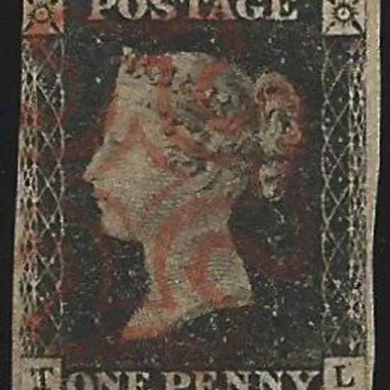 1840 1d black Plate 2 with red Maltese Cross ...