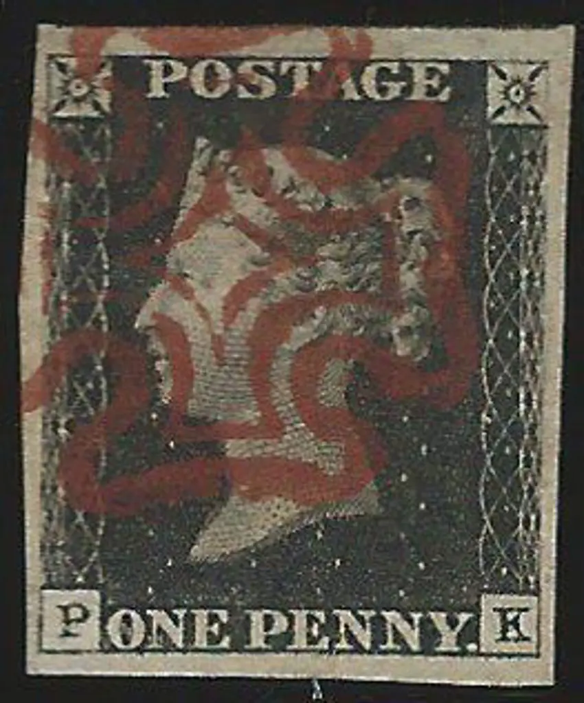 1840 1d black Plate 4 with bold red-brown Maltese ... Image 1++
