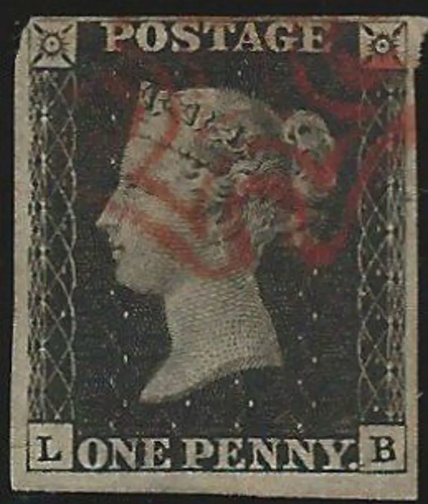 1840 1d black Plate 5. Neat partial red Maltese ... Image 1++