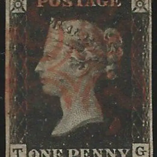 1840 1d black Plate 8 with central red Maltese ...