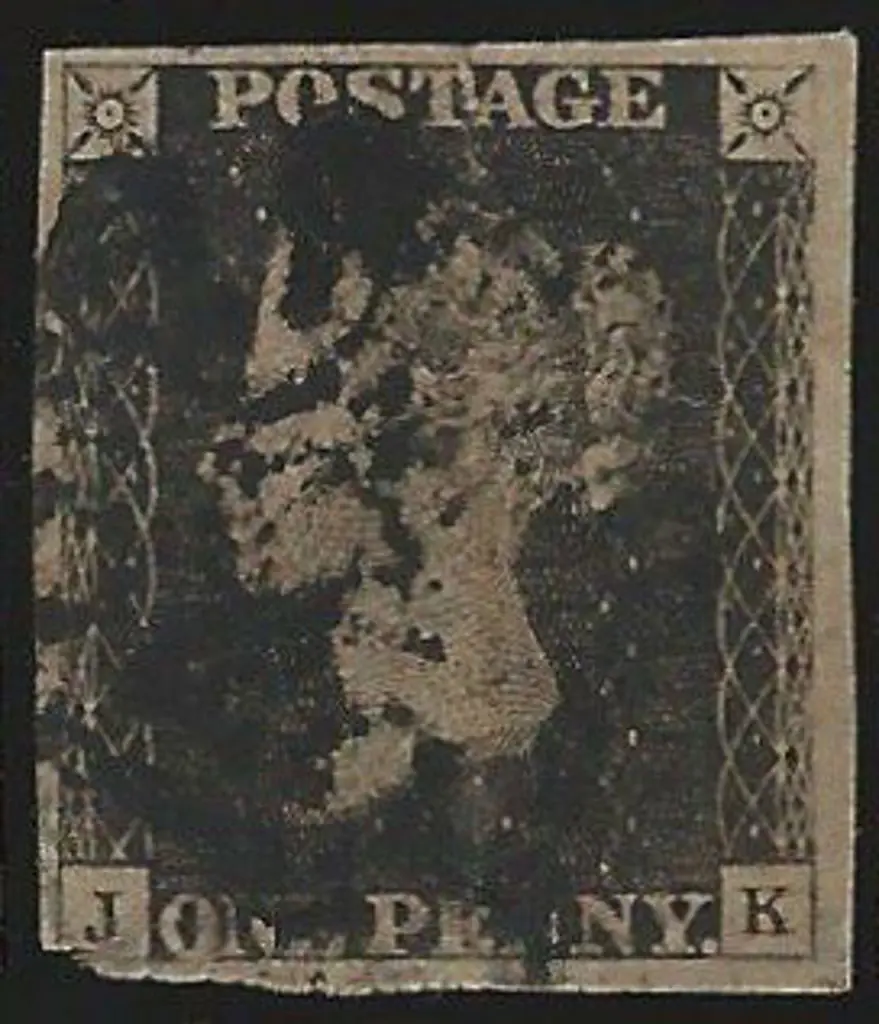 1840 1d black Plate 9 with black Maltese Cross ... Image 1++