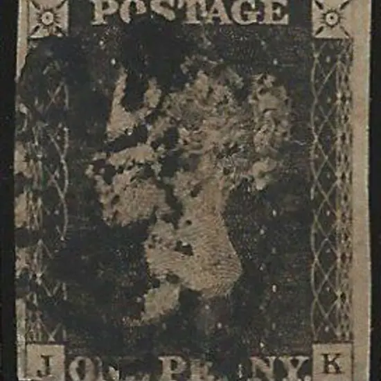 1840 1d black Plate 9 with black Maltese Cross ...