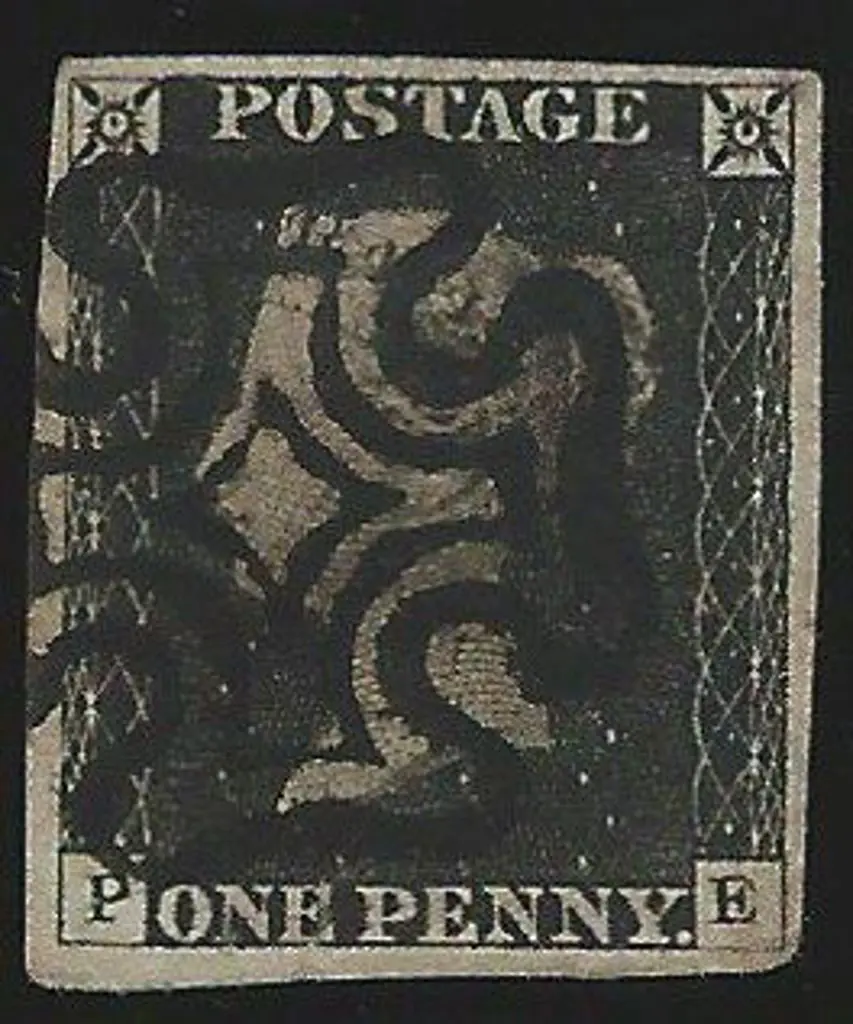 1840 1d black with bold upright Maltese Cross in ... Image 1++