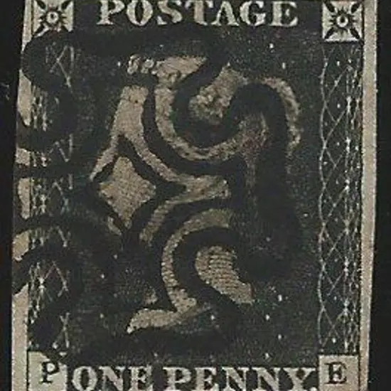 1840 1d black with bold upright Maltese Cross in ...