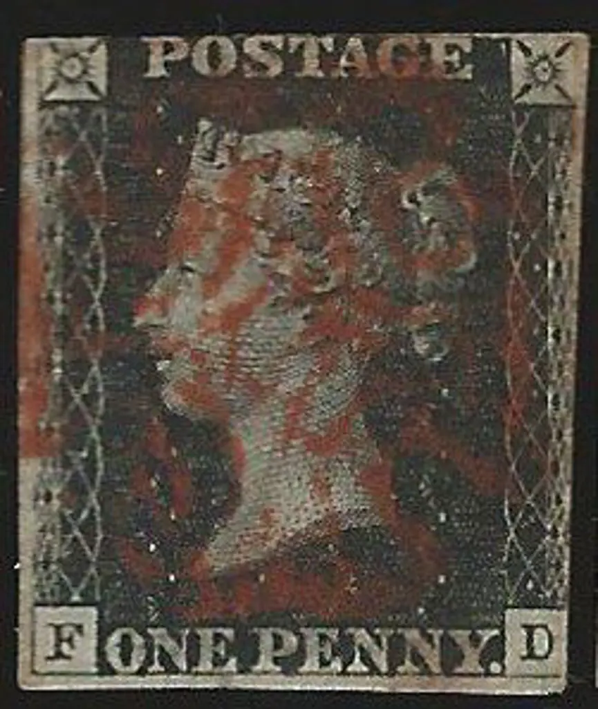 1840 1d black with red Maltese Cross pmk. 2 ... Image 1++