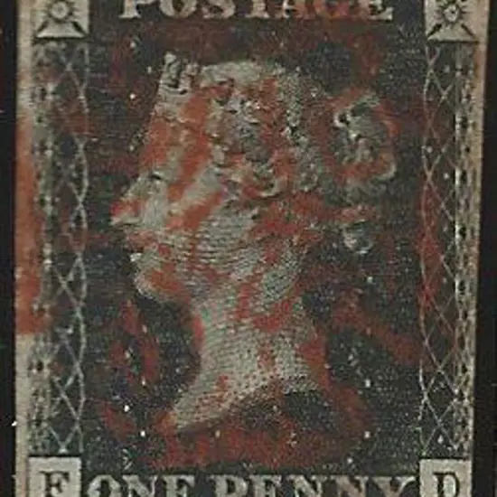 1840 1d black with red Maltese Cross pmk. 2 ...