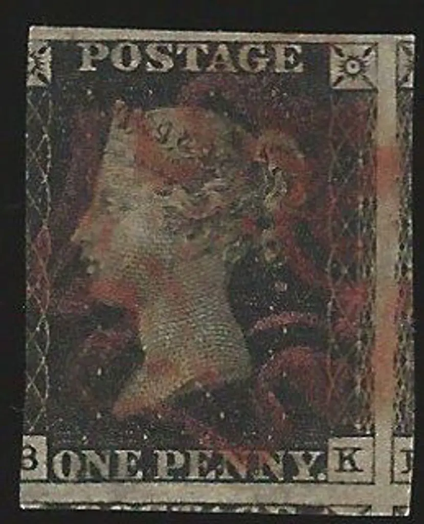 1840 1d black with dull red Maltese Cross cancel. ... Image 1++