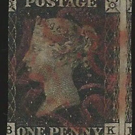 1840 1d black with dull red Maltese Cross cancel. ...
