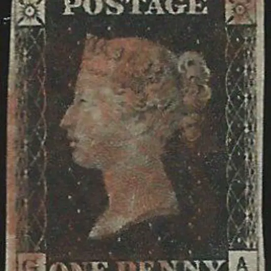 1840 1d black with indistinct red Maltese Cross ...