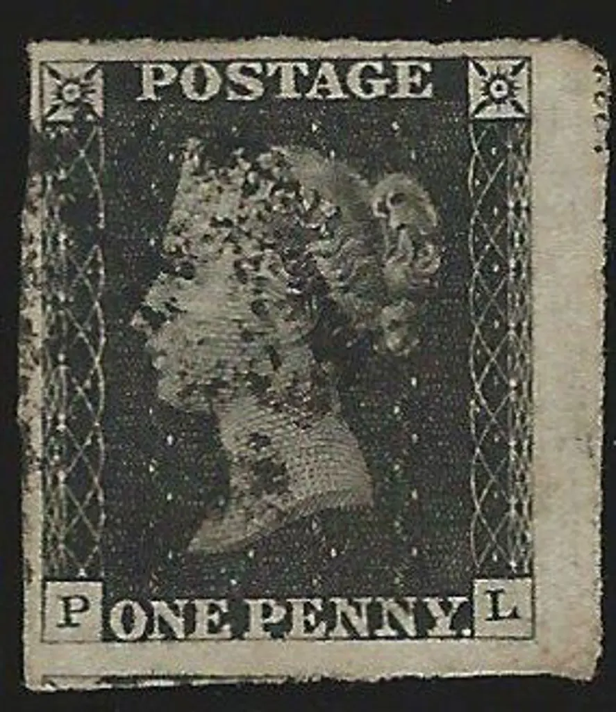 1840 1d black with light black Maltese Cross ... Image 1++