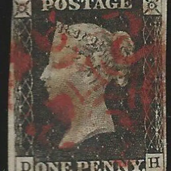 1840 1d black with part red Maltese Cross pmk. 4 ...