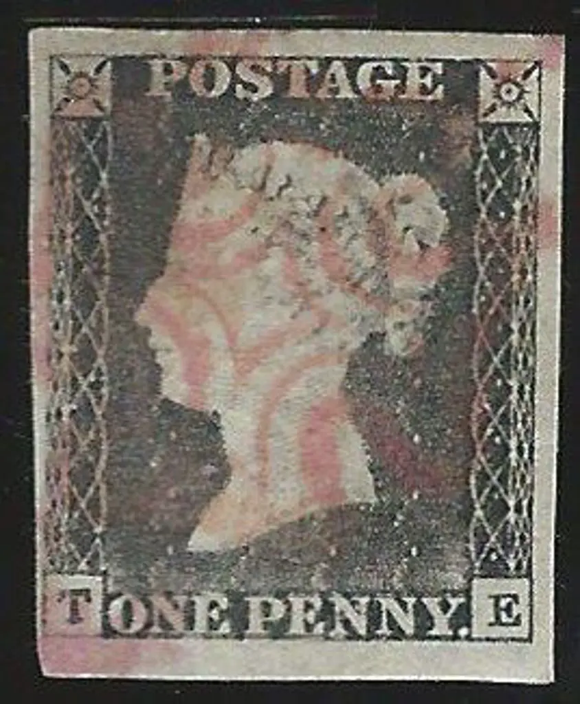 1840 1d grey black Plate 1a with red Maltese Cross ... Image 1++