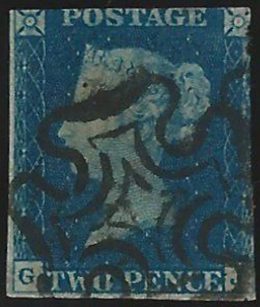 1840 2d blue with crisp black Maltese Cross. 2 ... Image 1++