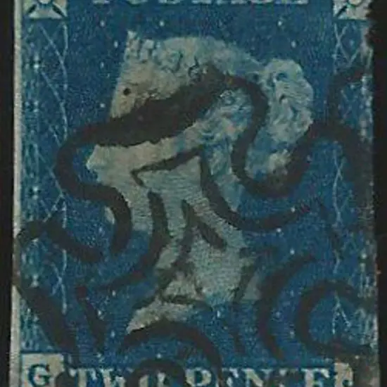 1840 2d blue with crisp black Maltese Cross. 2 ...