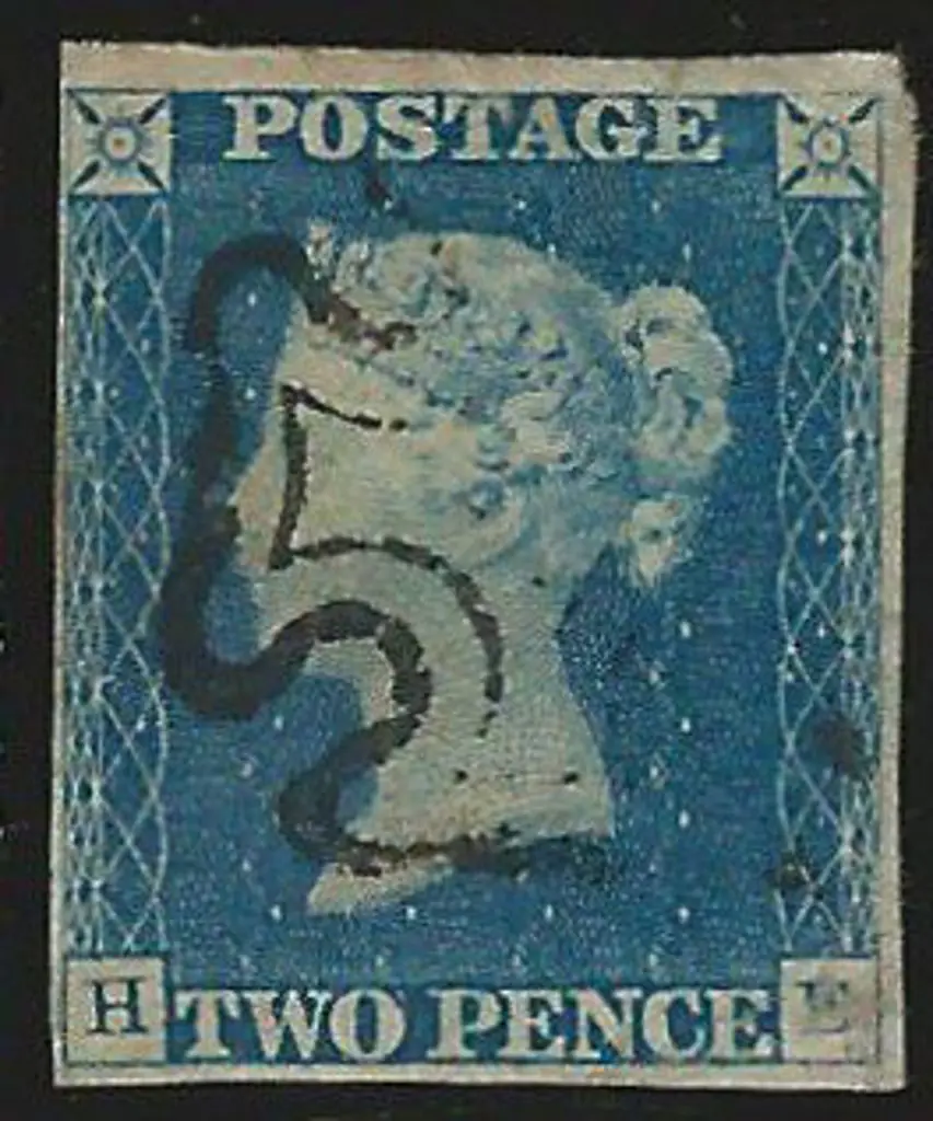 1840 2d blue with light partial Maltese Cross pmk ... Image 1++