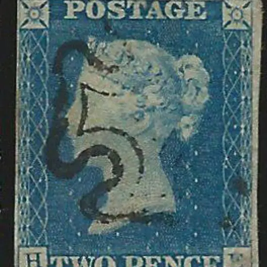 1840 2d blue with light partial Maltese Cross pmk ...