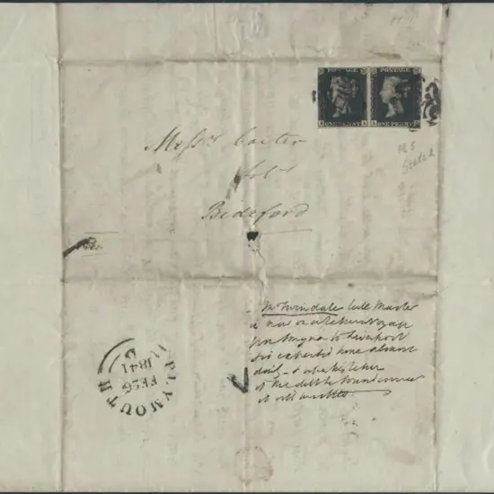 1841 (26th Feb) Entire Plymouth to Bideford ...