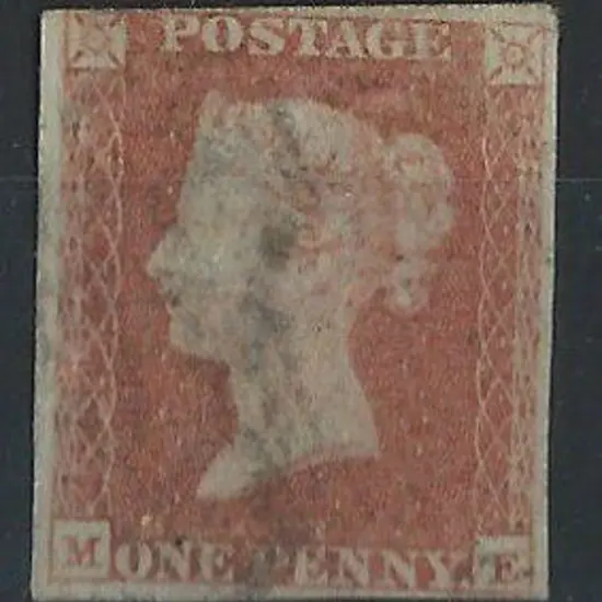 1841 1d red brown with inverted wmk. F/U with ...