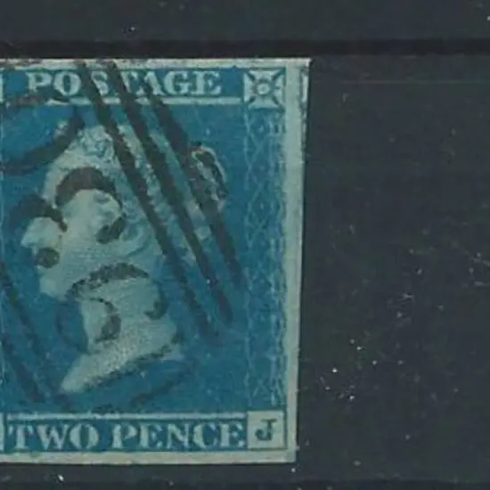 1841/51 2d blue pair with margins all round & two ...