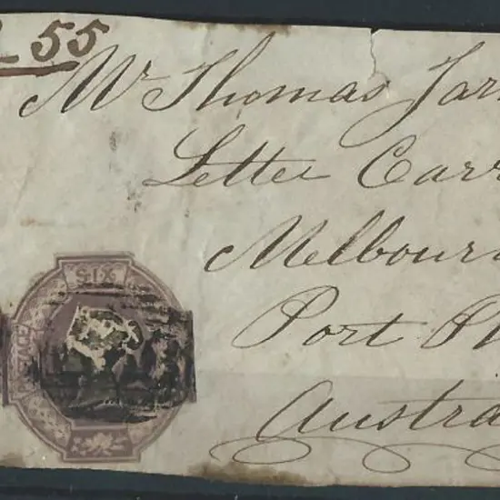 1855 piece addressed to "Mr Thomas Jarman Letter ...