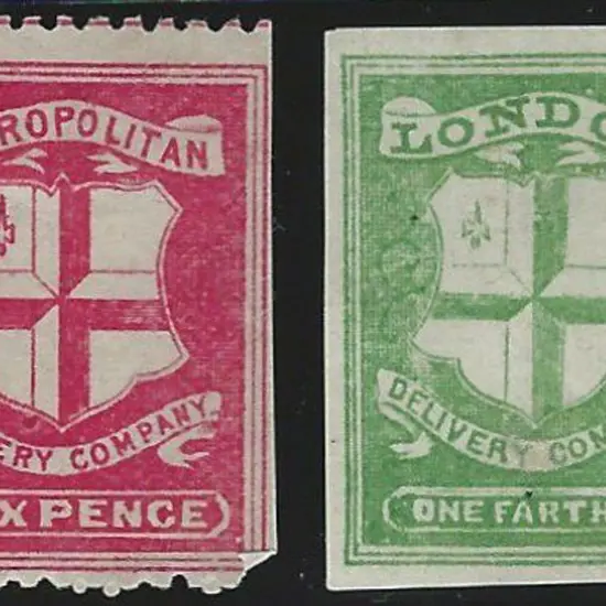 1860's Local Delivery Company stamps without gum. ...