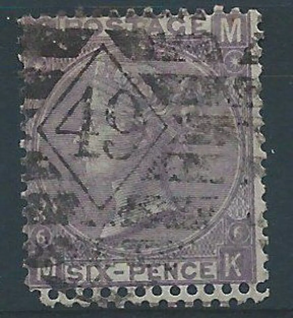 1867 6d purple with double perfs at base. Good ... Image 1++