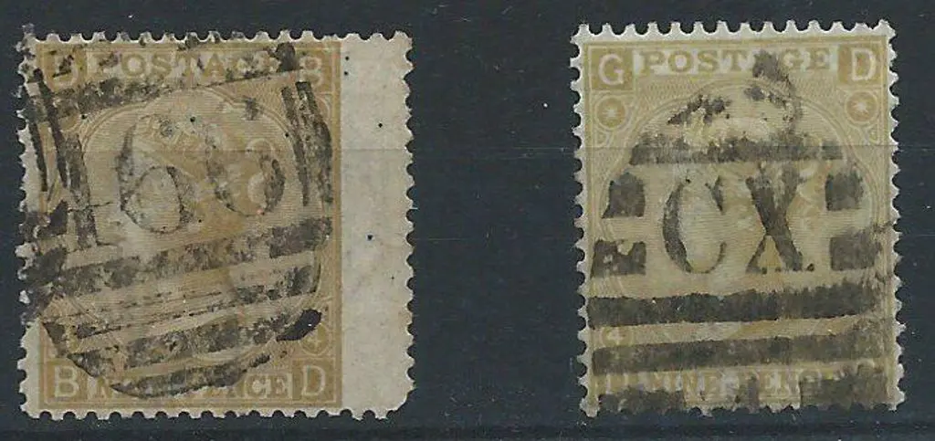 1867 9d straw wing margin example but blunt lower ... Image 1++