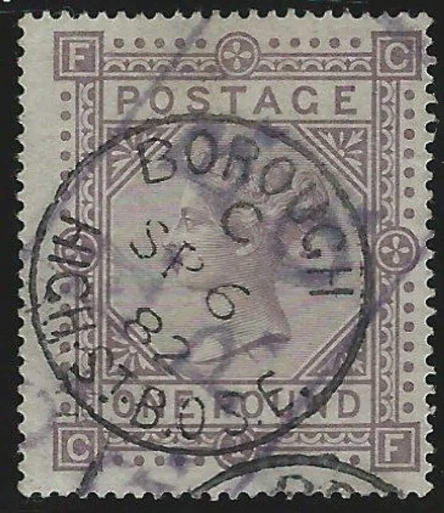 1878 £1 brown-lilac Maltese Cross wmk with clear ... Image 1++
