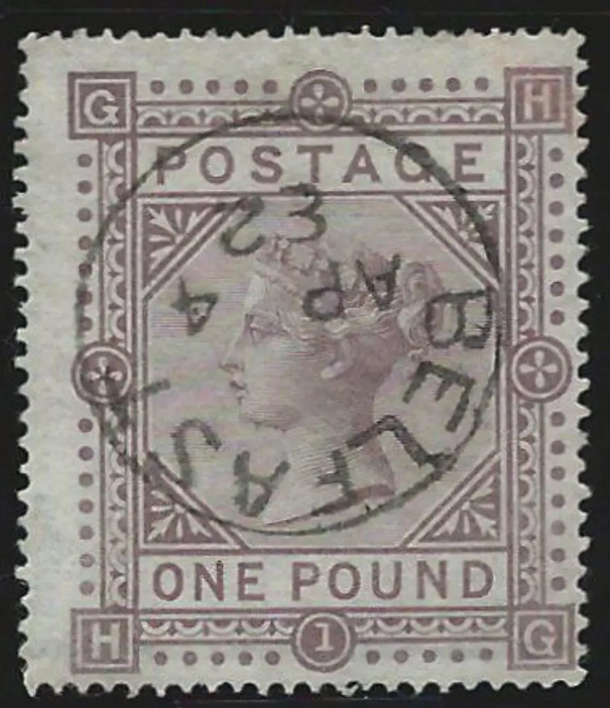 1878 £1 brown-lilac QV Maltese Cross wmk. Superb ... Image 1++