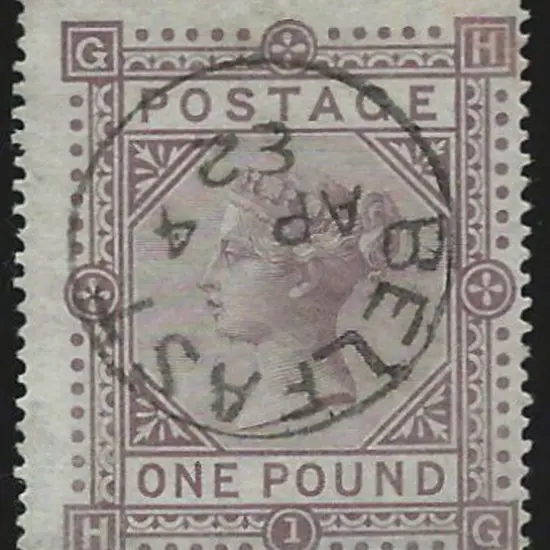 1878 £1 brown-lilac QV Maltese Cross wmk. Superb ...