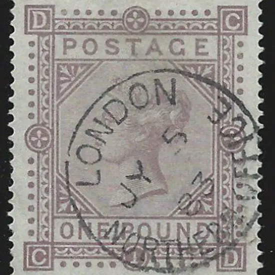 1882 £1 brown-lilac QV Anchor wmk. Fine used with ...
