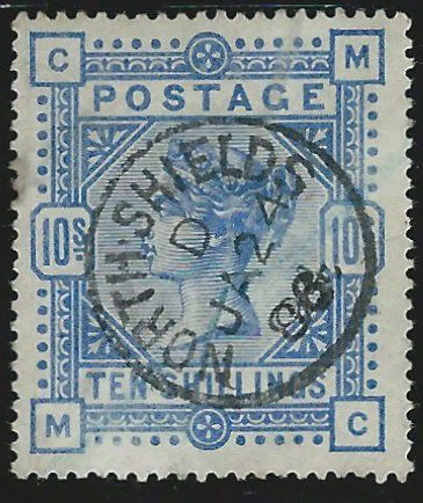 1883 10/- ultramarine on white paper crisp, ... Image 1++