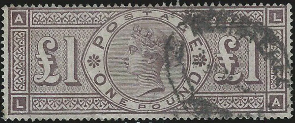 1884 £1 brown-lilac QV Three Crowns wmk. Good to ... Image 1++