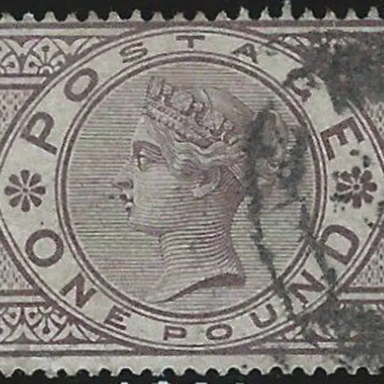 1884 £1 brown-lilac QV Three Crowns wmk. Good to ...