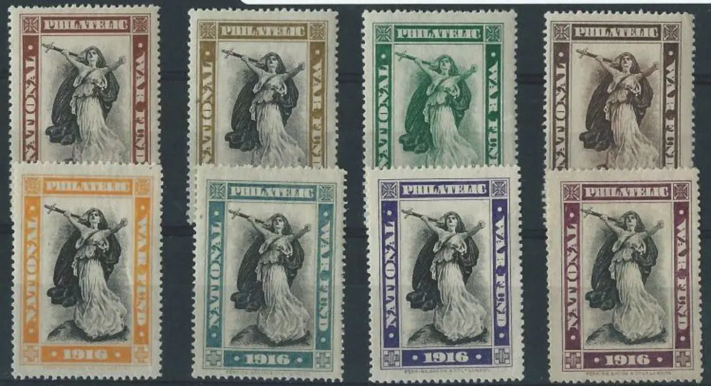 1916 National Philatelic War Fund set of 8 ... Image 1++