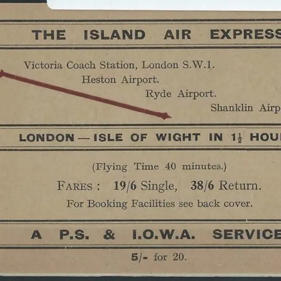 1929 "The Island Air Express" London to Isle of ...