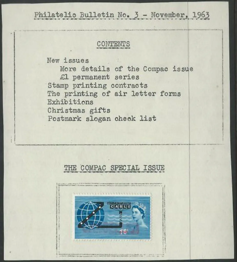 1963 1/6d COMPAC on RM Philatelic Bulletin sheet ... Image 1++