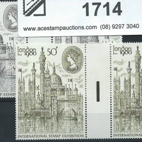 1980 50p London 1980 gutter pairs MUH of normal ...