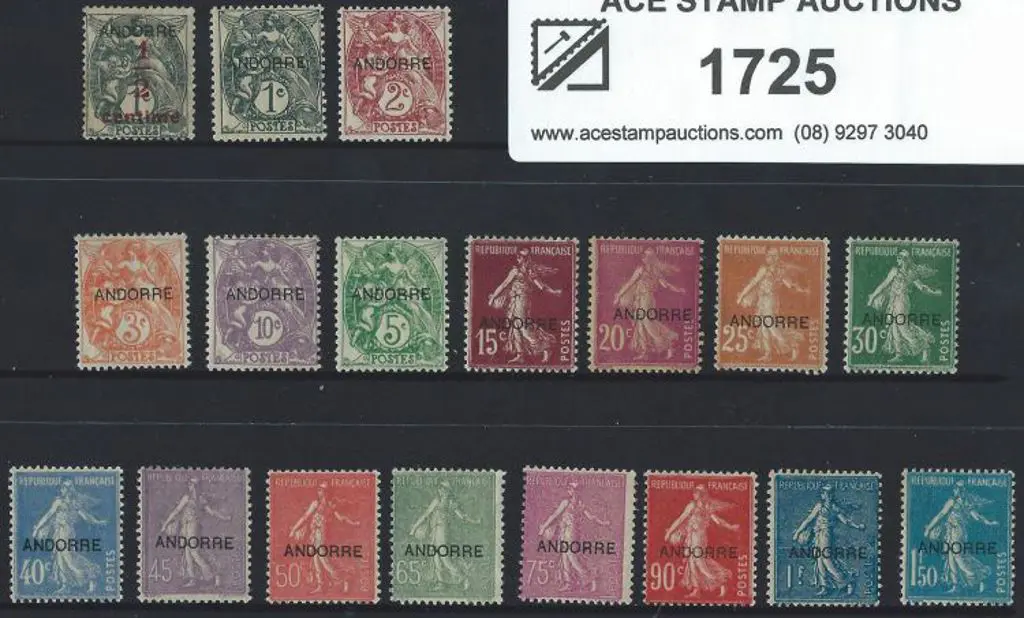 Andorra-French 1931 ovpts complete to 1f50. MLH ... Image 1++