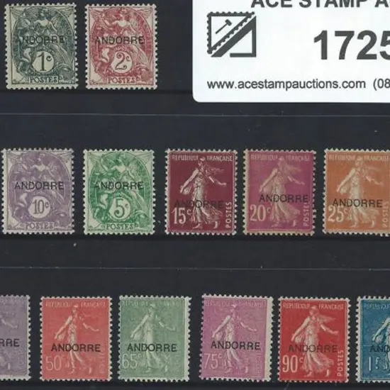 Andorra-French 1931 ovpts complete to 1f50. MLH ...