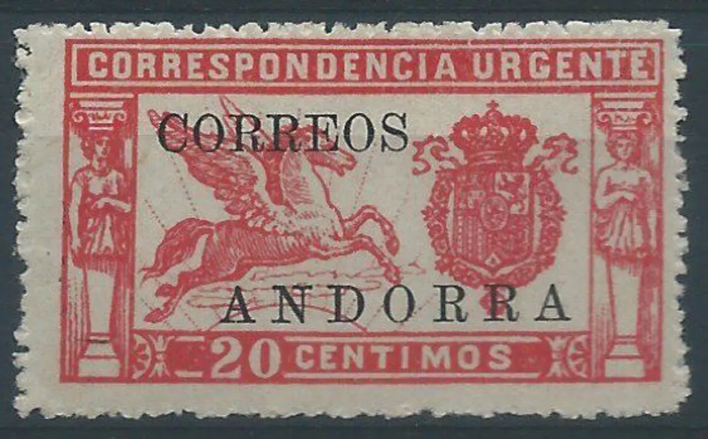 Andorra-Spanish 1928 20c Urgent Correspondence MLH ... Image 1++