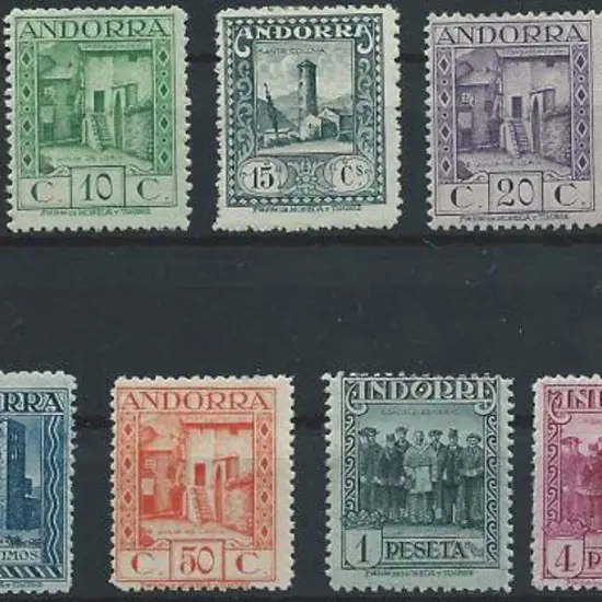 Andorra-Spanish 1929 Pictorials (excl. 2¢) to 10p ...