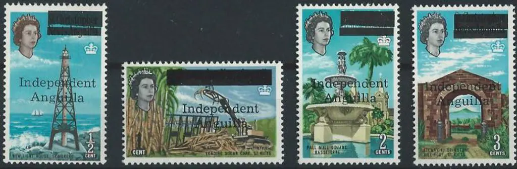 Anguilla 1967 ½¢, 1¢, 2¢ & 3¢ "Independent ... Image 1++