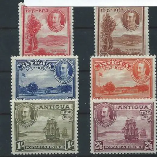 Antigua 1932 Tercentenary set of 10 to 5/-. Fresh ...