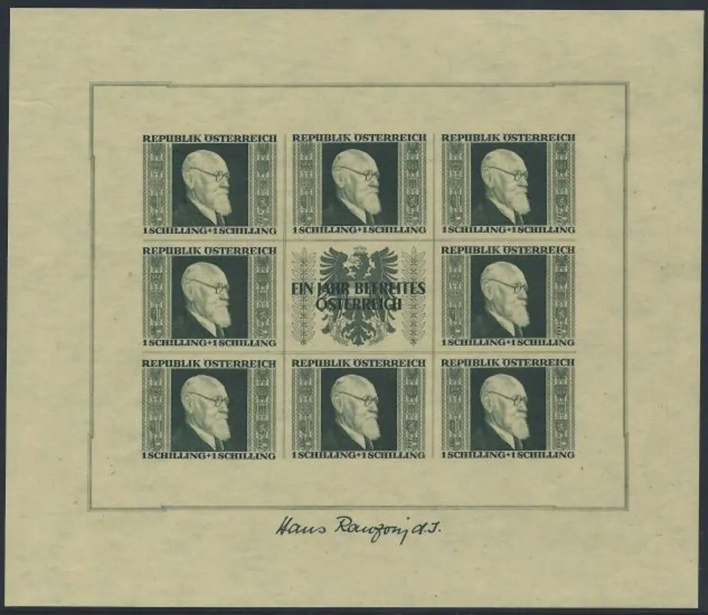 Austria 1946 Renner set of 4 imperforate sheets of ... Image 1++
