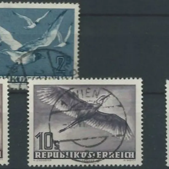 Austria 1950 2s, 5s, 10s & 20s Bird Airmails. F/U ...