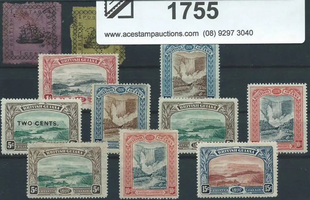 British Guiana 1882 1¢ perfin "SPECIMEN" used with ... Image 1++