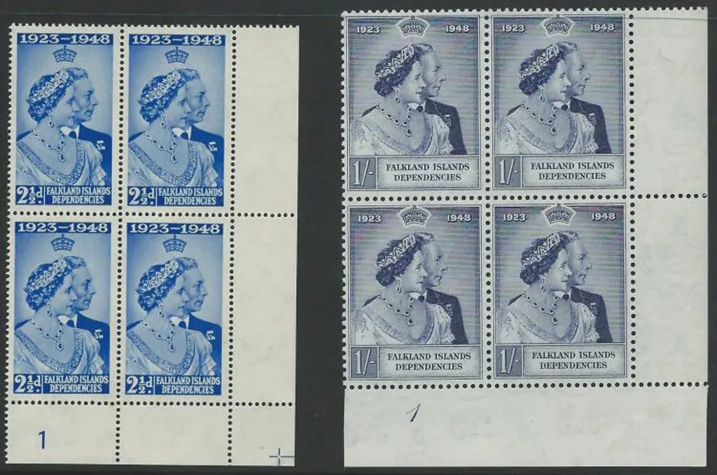 Falkland Is Dependencies 1948 Silver Wedding pair ... Image 1++